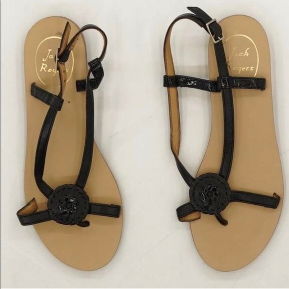 New Jack Rogers Mollie black flat sandals 6 - Picture 5 of 7